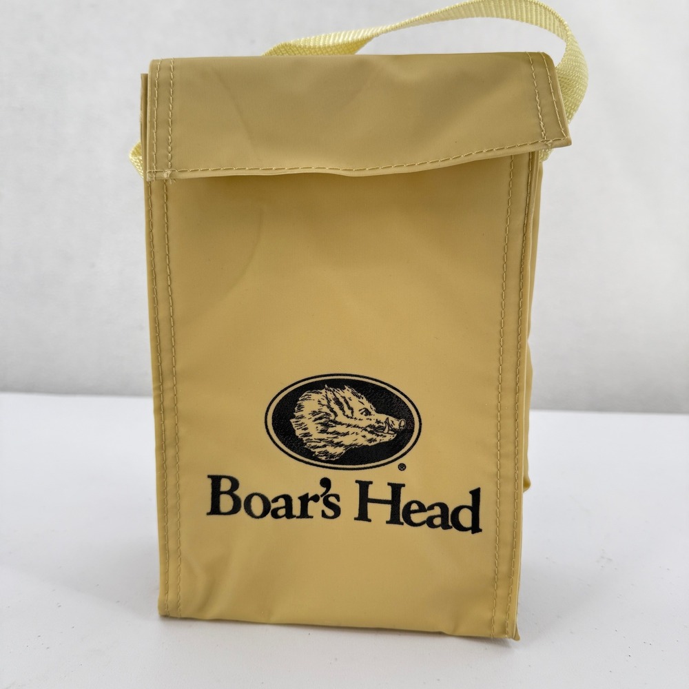 Boar's Head Lunch Bag Cooler Unisex Yellow Insulated Deli Logo Small Tote